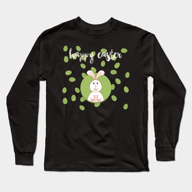 Happy Easter With Bunny Long Sleeve T-Shirt by MonkeyBusiness